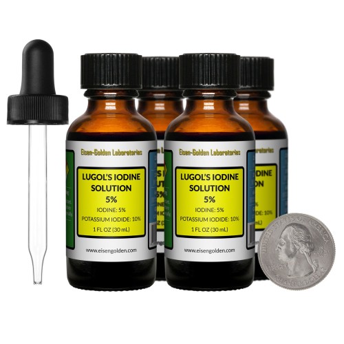 Lugol's Solution 5%  - 4 Fluid Ounces in 4 Bottles